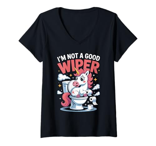 Damen Witziges Toilettenpapier mit Aufschrift Inappropriate I'm Not A Good Wiper T-Shirt mit V-Ausschnitt Damen Witziges Toilettenpapier mit Aufschrift Inappropriate I'm Not A Good Wiper T-Shirt mit V-Ausschnitt von Funny Embarrassing Inappropriate Designs