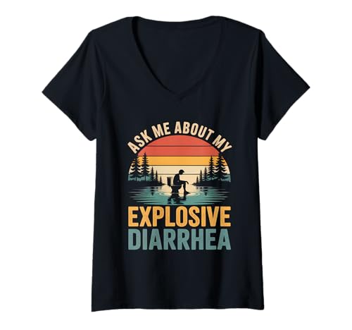 Damen Fragen Sie Mich nach Meinem explosiven Durchfall T-Shirt mit V-Ausschnitt Damen Fragen Sie Mich nach Meinem explosiven Durchfall T-Shirt mit V-Ausschnitt von Funny Embarrassing Inappropriate Diarrhea