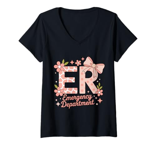 Damen Notaufnahme Notaufnahme Lustige Notaufnahme Krankenschwester T-Shirt mit V-Ausschnitt Damen Notaufnahme Notaufnahme Lustige Notaufnahme Krankenschwester T-Shirt mit V-Ausschnitt von Funny Emergency Nurse Cool ER Nursing Design