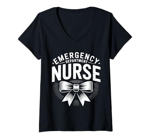 Damen Notaufnahme Notaufnahme Lustige Notaufnahme Krankenschwester T-Shirt mit V-Ausschnitt von Funny Emergency Nurse Cute ER Nursing Design