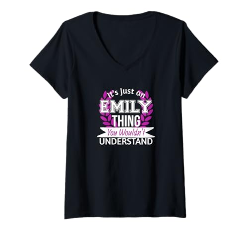 Damen Es ist nur eine Emily-Sache, die du Nicht verstehen würdest Lustiger Name T-Shirt mit V-Ausschnitt Damen Es ist nur eine Emily-Sache, die du Nicht verstehen würdest Lustiger Name T-Shirt mit V-Ausschnitt von Funny Emily First Name Stuff For Girls