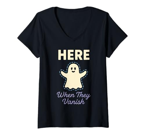 Damen Unterstützung für gespenstische Freunde, Trennung, Erholung, Dating, Humor T-Shirt mit V-Ausschnitt von Funny Emotional Support Digital Heartbreak