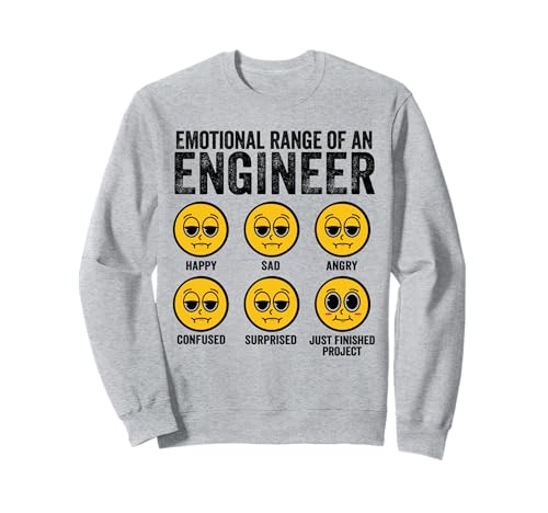 Emotionale Reichweite eines Ingenieurs Lustige Ingenieure Männer Frauen Sweatshirt Emotionale Reichweite eines Ingenieurs Lustige Ingenieure Männer Frauen Sweatshirt von Funny Engineering Emotional Range Of An Engineer