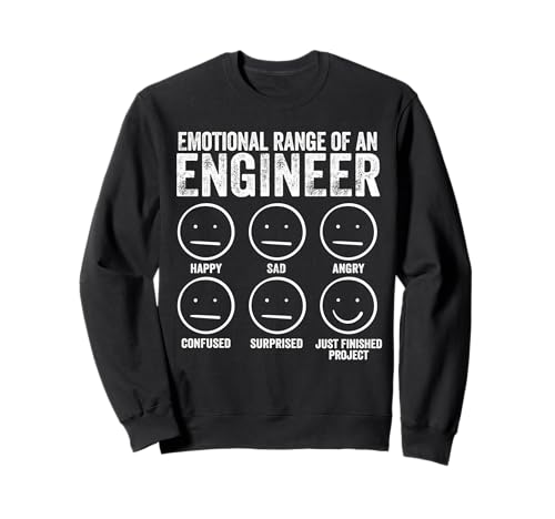 Emotionale Reichweite eines Ingenieurs Lustige Ingenieure Männer Frauen Sweatshirt Emotionale Reichweite eines Ingenieurs Lustige Ingenieure Männer Frauen Sweatshirt von Funny Engineering Emotional Range Of An Engineer