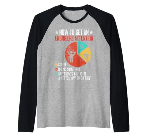 Wie Man die Aufmerksamkeit eines Ingenieurs Lustige Technik erhält Raglan Wie Man die Aufmerksamkeit eines Ingenieurs Lustige Technik erhält Raglan von Funny Engineering Tees