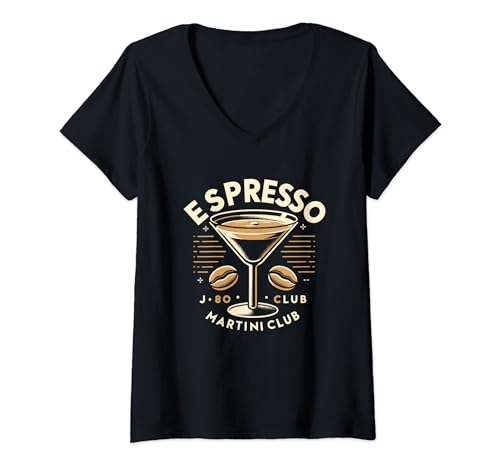 Damen Espresso Martini Club Lustiger Barista für Martini-Kaffeeliebhaber T-Shirt mit V-Ausschnitt Damen Espresso Martini Club Lustiger Barista für Martini-Kaffeeliebhaber T-Shirt mit V-Ausschnitt von Funny Espresso Martini Coffee Lovers Gifts
