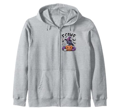 F-Caw-F Lustiger Vogel Hexe Rabe Halloween Kürbis Damen Herren Kapuzenjacke von Funny F-Caw-F Bird Witchy Halloween Women Men Kids