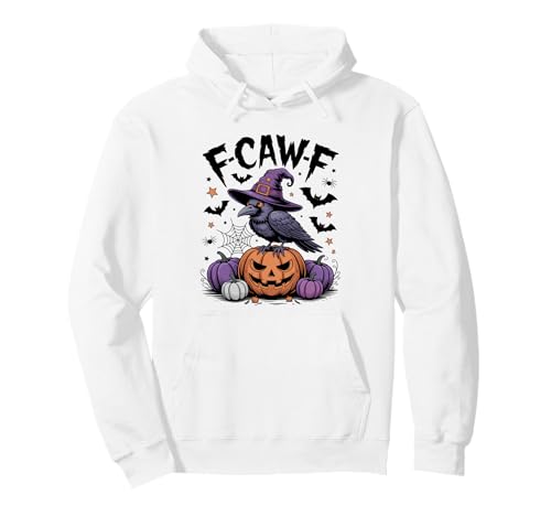 F-Caw-F Lustiger Vogel Hexe Rabe Halloween Kürbis Damen Herren Pullover Hoodie von Funny F-Caw-F Bird Witchy Halloween Women Men Kids