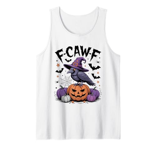 F-Caw-F Lustiger Vogel Hexe Rabe Halloween Kürbis Damen Herren Tank Top von Funny F-Caw-F Bird Witchy Halloween Women Men Kids