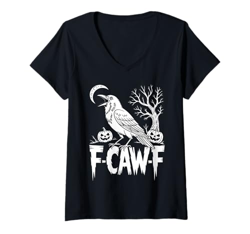 Damen F Caw F T-Shirt mit V-Ausschnitt Damen F Caw F T-Shirt mit V-Ausschnitt von Funny F Caw F