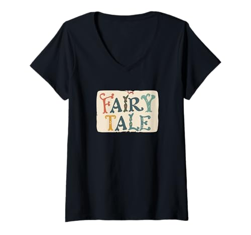 Damen Schönes Märchen-Kostüm für Jungen und Mädchen T-Shirt mit V-Ausschnitt Damen Schönes Märchen-Kostüm für Jungen und Mädchen T-Shirt mit V-Ausschnitt von Funny Fairy Tale