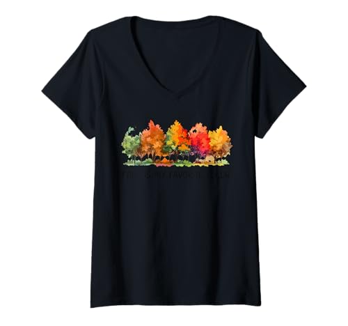 Damen Fall is My Favorite Color Lustiger Herbstliebhaber T-Shirt mit V-Ausschnitt Damen Fall is My Favorite Color Lustiger Herbstliebhaber T-Shirt mit V-Ausschnitt von Funny Fall Is My Favorite Color Tee