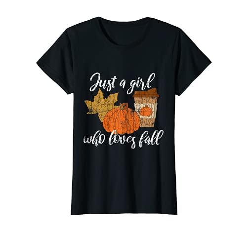 Just A Girl Who Loves Fall Fun Autumn Pumpkin Spice Grafik T-Shirt Just A Girl Who Loves Fall Fun Autumn Pumpkin Spice Grafik T-Shirt von Funny Fall Lover Girl Graphic & More