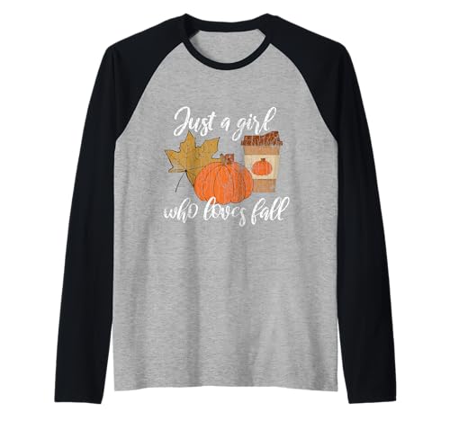 Just A Girl Who Loves Herbst Fun Autumn Pumpkin Spice Grafik Raglan Just A Girl Who Loves Herbst Fun Autumn Pumpkin Spice Grafik Raglan von Funny Fall Lover Girl Graphic & More