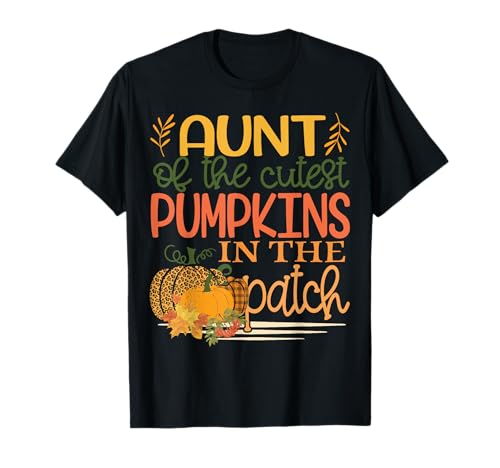Tante der süßesten Kürbisse im Patch Herbst Leopard T-Shirt Tante der süßesten Kürbisse im Patch Herbst Leopard T-Shirt von Funny Fall Season Group Matching Costumes