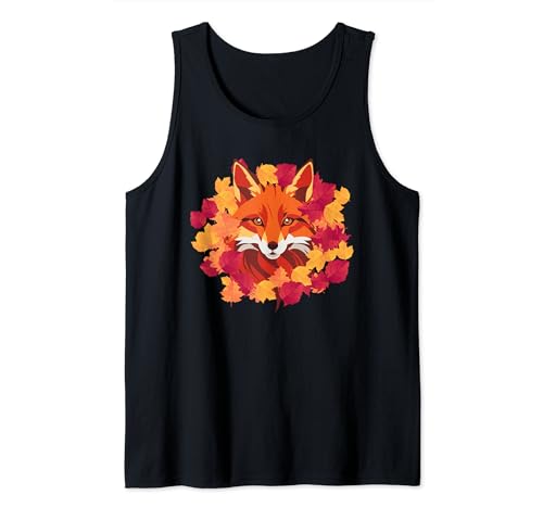 Fox Forest Süßes Baby Kuscheltier Herbstblatt Herbstlaub Tank Top von Funny Fall Shirts For Women Men Kids Autumn Gifts