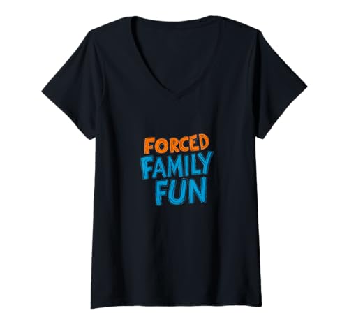 Damen Feiern Sie die Saison mit dem Zwangsfamilien-Kostüm T-Shirt mit V-Ausschnitt Damen Feiern Sie die Saison mit dem Zwangsfamilien-Kostüm T-Shirt mit V-Ausschnitt von Funny Family Fun