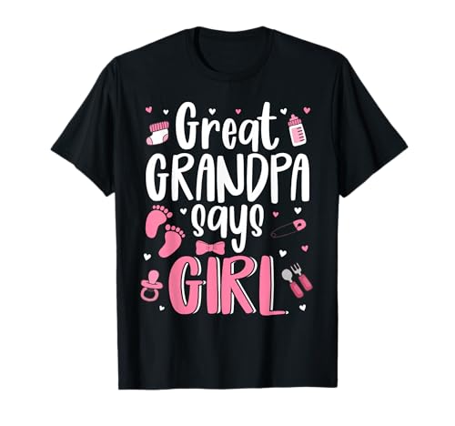 Urgroßvater SAGT, Mädchen süß, Familie 2025, Geschlecht enthüllt T-Shirt Urgroßvater SAGT, Mädchen süß, Familie 2025, Geschlecht enthüllt T-Shirt von Funny Family Pregnancy 2025 Cute Baby Boy or Girl