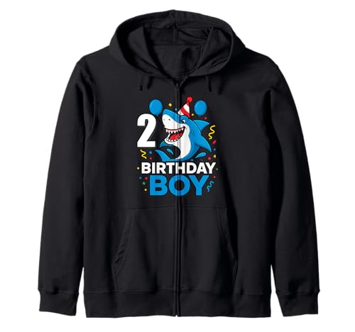 2 Jahre alte Jungen Kinder JawSome Shark 2nd Two Year Birthday Kapuzenjacke 2 Jahre alte Jungen Kinder JawSome Shark 2nd Two Year Birthday Kapuzenjacke von Funny Family Shark Themed Birthday Party Kids