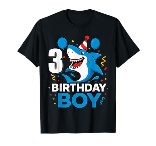3 Jahre alte Jungen Kinder JawSome Shark 3. Geburtstag T-Shirt 3 Jahre alte Jungen Kinder JawSome Shark 3. Geburtstag T-Shirt von Funny Family Shark Themed Birthday Party Kids