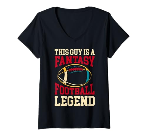 Damen This Guy is A Fantasy Football Legend League T-Shirt mit V-Ausschnitt Damen This Guy is A Fantasy Football Legend League T-Shirt mit V-Ausschnitt von Funny Fantasy Football Apparel