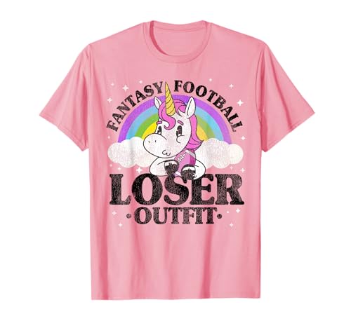 Fantasy Football Loser Outfit Saison Einhorn Regenbogen Herren T-Shirt von Funny Fantasy Football Loser Gifts Men Vintage