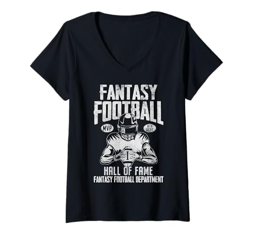 Damen Fantasy Football Hall of Fame Draft Kickers Lustiger FFL-Champion T-Shirt mit V-Ausschnitt Damen Fantasy Football Hall of Fame Draft Kickers Lustiger FFL-Champion T-Shirt mit V-Ausschnitt von Funny Fantasy Football Shirts Men Women