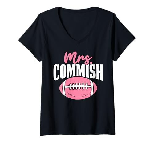 Damen Frau Commish, Kommissarin, FFL Girls Fantasy Football Champ T-Shirt mit V-Ausschnitt Damen Frau Commish, Kommissarin, FFL Girls Fantasy Football Champ T-Shirt mit V-Ausschnitt von Funny Fantasy Football Shirts Men Women