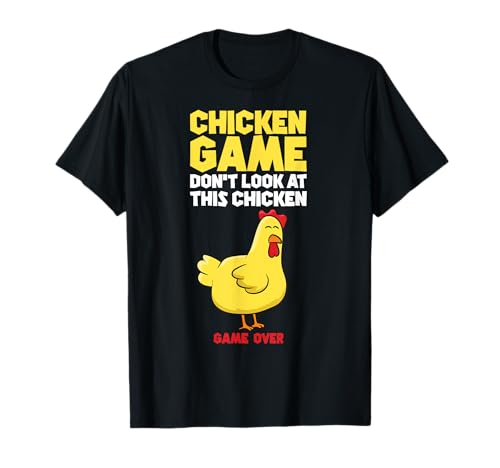 Chicken Game Don't Look At The Chicken Kids Huhn T-Shirt von Funny Farmer Gifts And Farming Tees