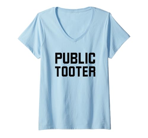 Damen Public Tooter Lustiger Furz-Witz T-Shirt mit V-Ausschnitt Damen Public Tooter Lustiger Furz-Witz T-Shirt mit V-Ausschnitt von Funny Fart Humor Apparel