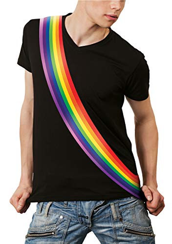 Funny Fashion Schärpe Regenbogen, 130cm, Regenbogenflagge als Schal für CSD, Pride, Rainbow Feste und mehr, fertig gebunden von Funny Fashion