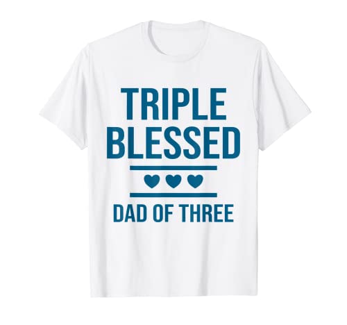 Triple Blessed Dad Of Three Kids Children Dad Father's Day T-Shirt Triple Blessed Dad Of Three Kids Children Dad Father's Day T-Shirt von Funny Father's Day Dad Of Three Dad Father Gifts