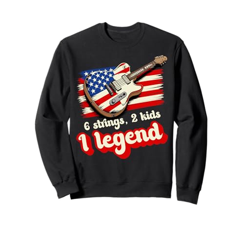 6 Saiten 2 Kinder 1 Legende USA Flagge Gitarre Musik Vatertag Sweatshirt 6 Saiten 2 Kinder 1 Legende USA Flagge Gitarre Musik Vatertag Sweatshirt von Funny Fathers Day From Kids Tees