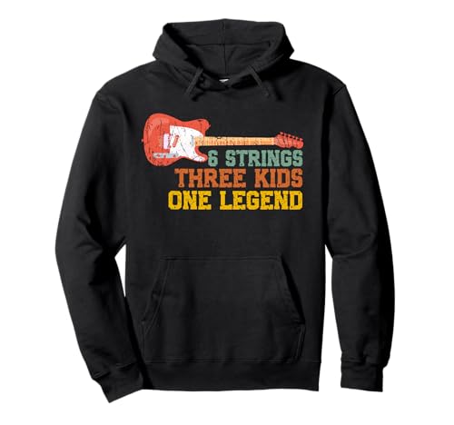 6 Saiten Drei Kinder One Legend Gitarre Vintage Vatertag Pullover Hoodie 6 Saiten Drei Kinder One Legend Gitarre Vintage Vatertag Pullover Hoodie von Funny Fathers Day From Kids Tees