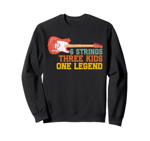 6 Saiten Drei Kinder One Legend Gitarre Vintage Vatertag Sweatshirt 6 Saiten Drei Kinder One Legend Gitarre Vintage Vatertag Sweatshirt von Funny Fathers Day From Kids Tees