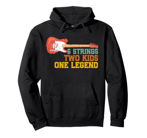 6 Saiten Two Kids One Legend Gitarre Vintage Vatertag Pullover Hoodie 6 Saiten Two Kids One Legend Gitarre Vintage Vatertag Pullover Hoodie von Funny Fathers Day From Kids Tees
