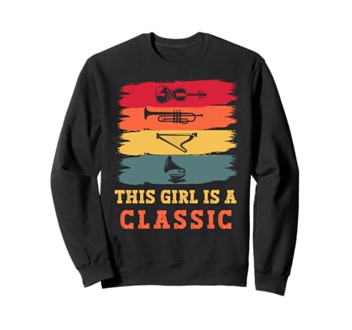Dieses Mädchen ist eine klassische Gitarre, Vintage-Retro-Gitarrenmusik Sweatshirt Dieses Mädchen ist eine klassische Gitarre, Vintage-Retro-Gitarrenmusik Sweatshirt von Funny Fathers Day From Kids Tees