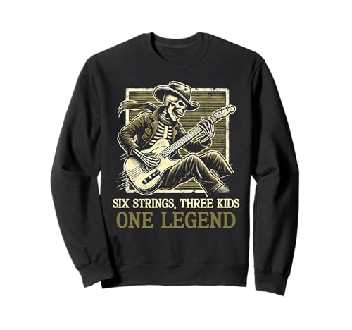 Sechs Saiten, Three Kids One Legend, lustige Vatertags-Gitarre Sweatshirt Sechs Saiten, Three Kids One Legend, lustige Vatertags-Gitarre Sweatshirt von Funny Fathers Day From Kids Tees