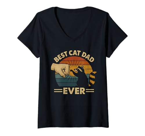 Damen Der beste Waschbär-Dad aller Zeiten im Vintage-Stil, lustig für Herren, Daddy Papa T-Shirt mit V-Ausschnitt Damen Der beste Waschbär-Dad aller Zeiten im Vintage-Stil, lustig für Herren, Daddy Papa T-Shirt mit V-Ausschnitt von Funny Fathers Day Raccoon Dad