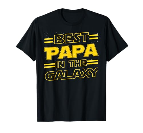 Lustiges Vatertagsgeschenk für Männer mit Aufschrift "Best Papa in the Galaxy" T-Shirt von Funny Fathers Day Shirts For Best Papa New Dad