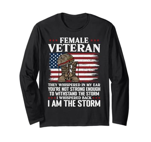 Weibliche Veteranin I'm The Storm Women Veteran Mother Grandma Langarmshirt von Funny Female Veteran Designs by A Veteran Grandma