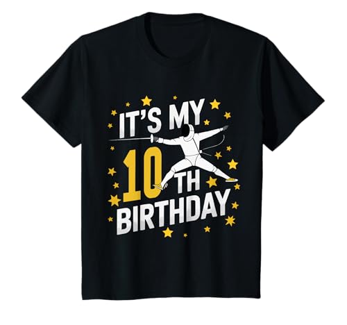 Kinder Fechten 10. Geburtstag Fechten 10 Jahre alt T-Shirt Kinder Fechten 10. Geburtstag Fechten 10 Jahre alt T-Shirt von Funny Fencing Birthday