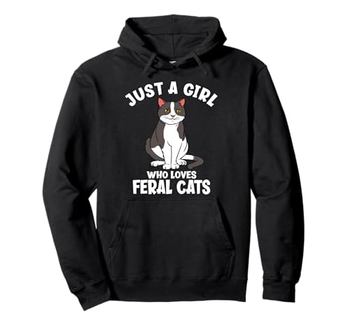 Nur EIN Mädchen, das Wilde Katzen liebt Pullover Hoodie von Funny Feral Cat Lover Gifts