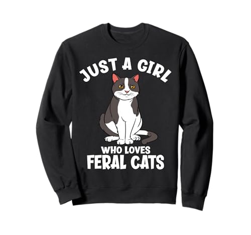 Nur EIN Mädchen, das Wilde Katzen liebt Sweatshirt von Funny Feral Cat Lover Gifts