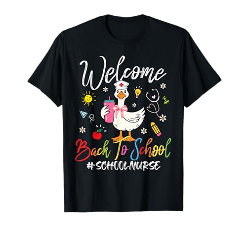Schulkrankenschwester Gans Willkommen zurück zur Schule Geschenke für Frauen T-Shirt Schulkrankenschwester Gans Willkommen zurück zur Schule Geschenke für Frauen T-Shirt von Funny First Day Of School Nursing Squad Team Match