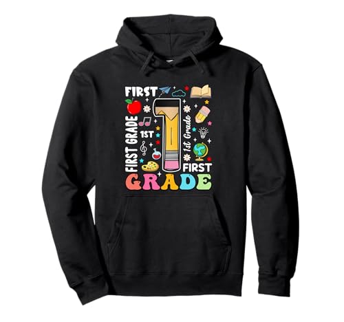 Bleistift 1 First Grade Back to School Teachers Kids Pullover Hoodie von Funny First Day Of School