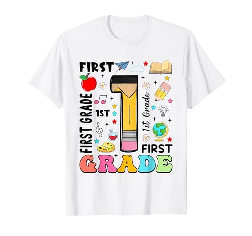 Bleistift 1 First Grade First Day of School Teachers Kids T-Shirt von Funny First Day Of School