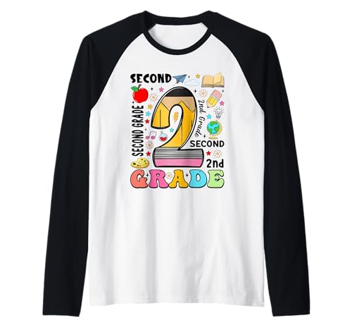 Bleistift 2 Second Grade First Day of School Teachers Kids Raglan von Funny First Day Of School