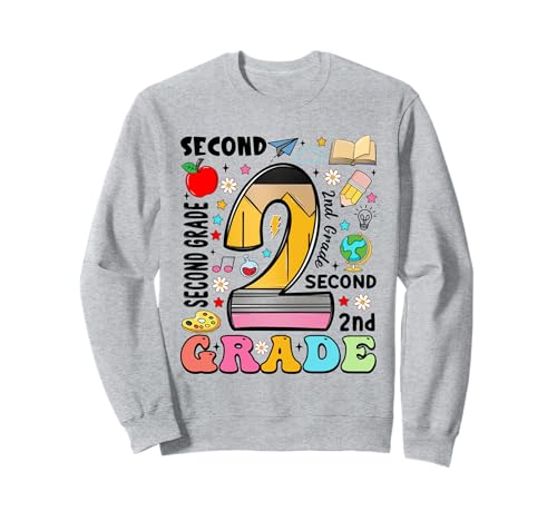 Bleistift 2 Second Grade First Day of School Teachers Kids Sweatshirt von Funny First Day Of School