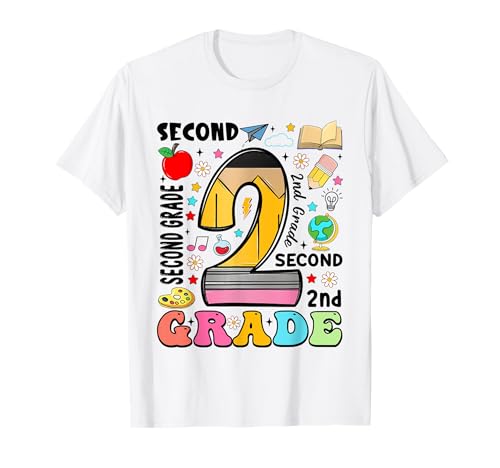 Bleistift 2 Second Grade First Day of School Teachers Kids T-Shirt von Funny First Day Of School